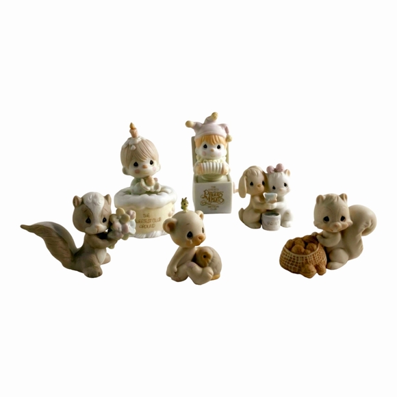 Precious Moments Collection: Six (6) Forest Friends & B'day Members - Picture 1 of 7